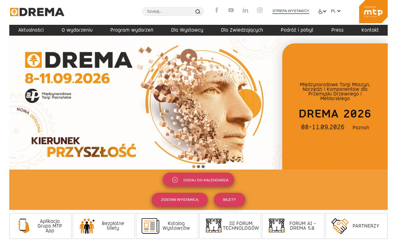 Strona targów DREMA