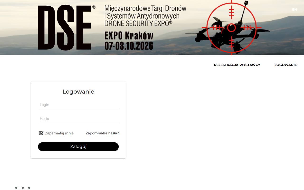 Strona targów Drone Security Expo