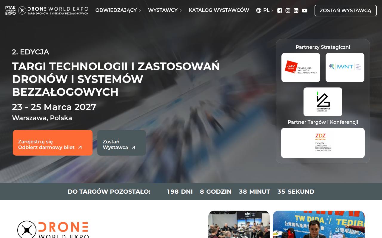Strona targów Drone World Expo