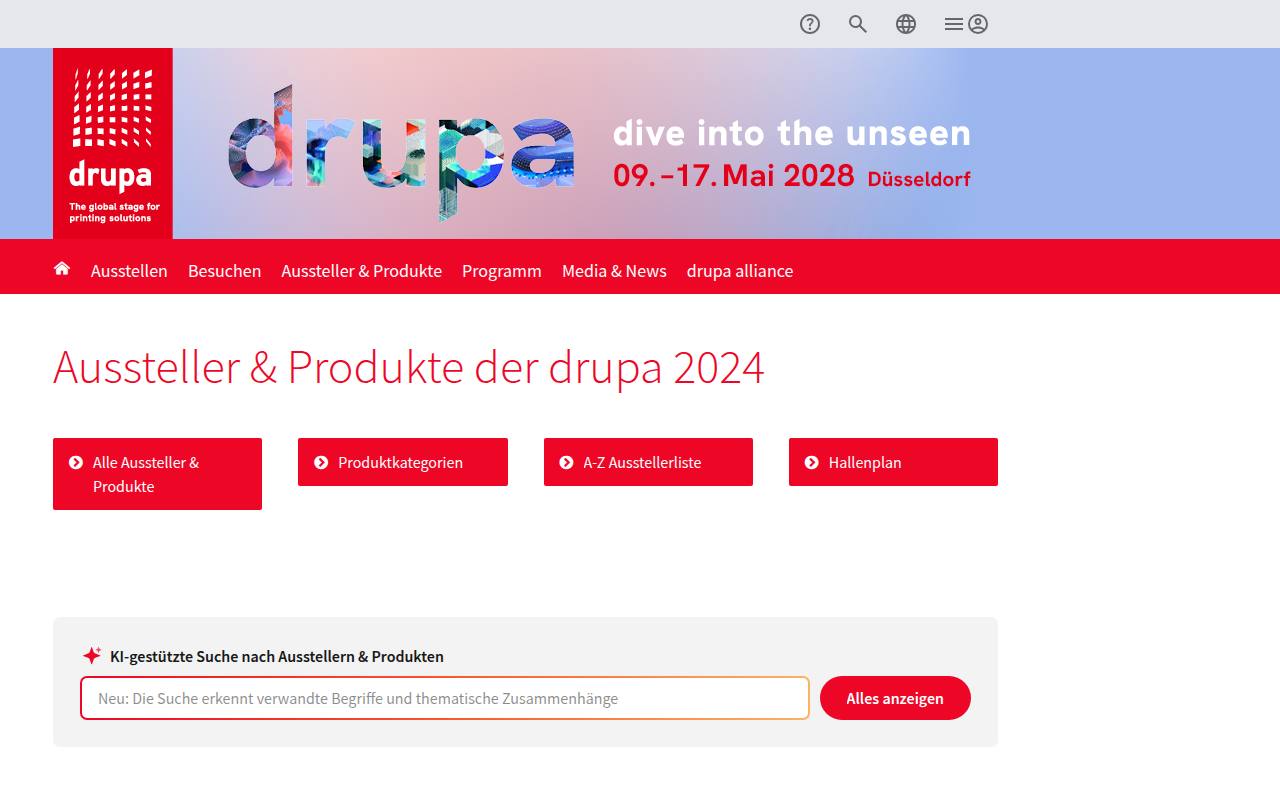 Strona targów drupa