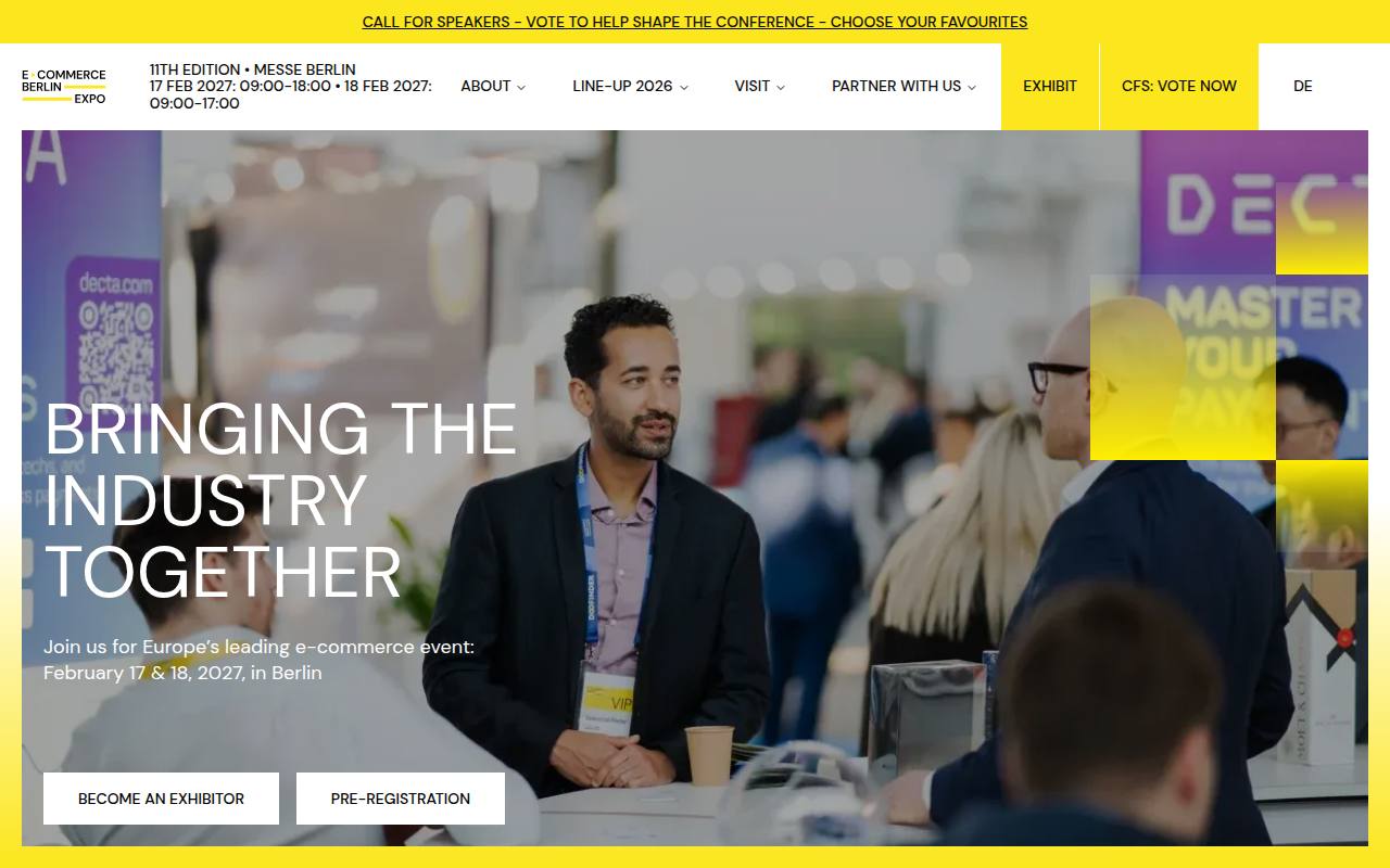 Strona targów E-commerce Berlin Expo
