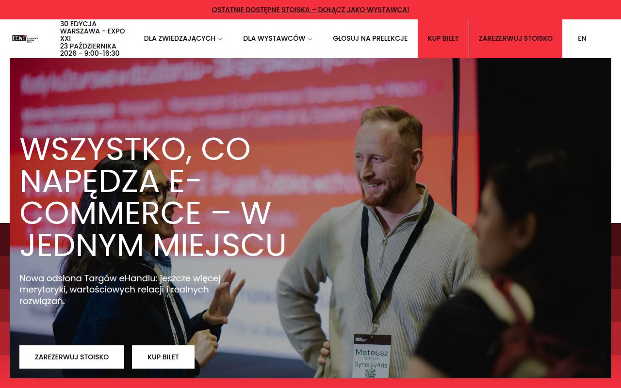 Strona targów E-commerce Warsaw Expo