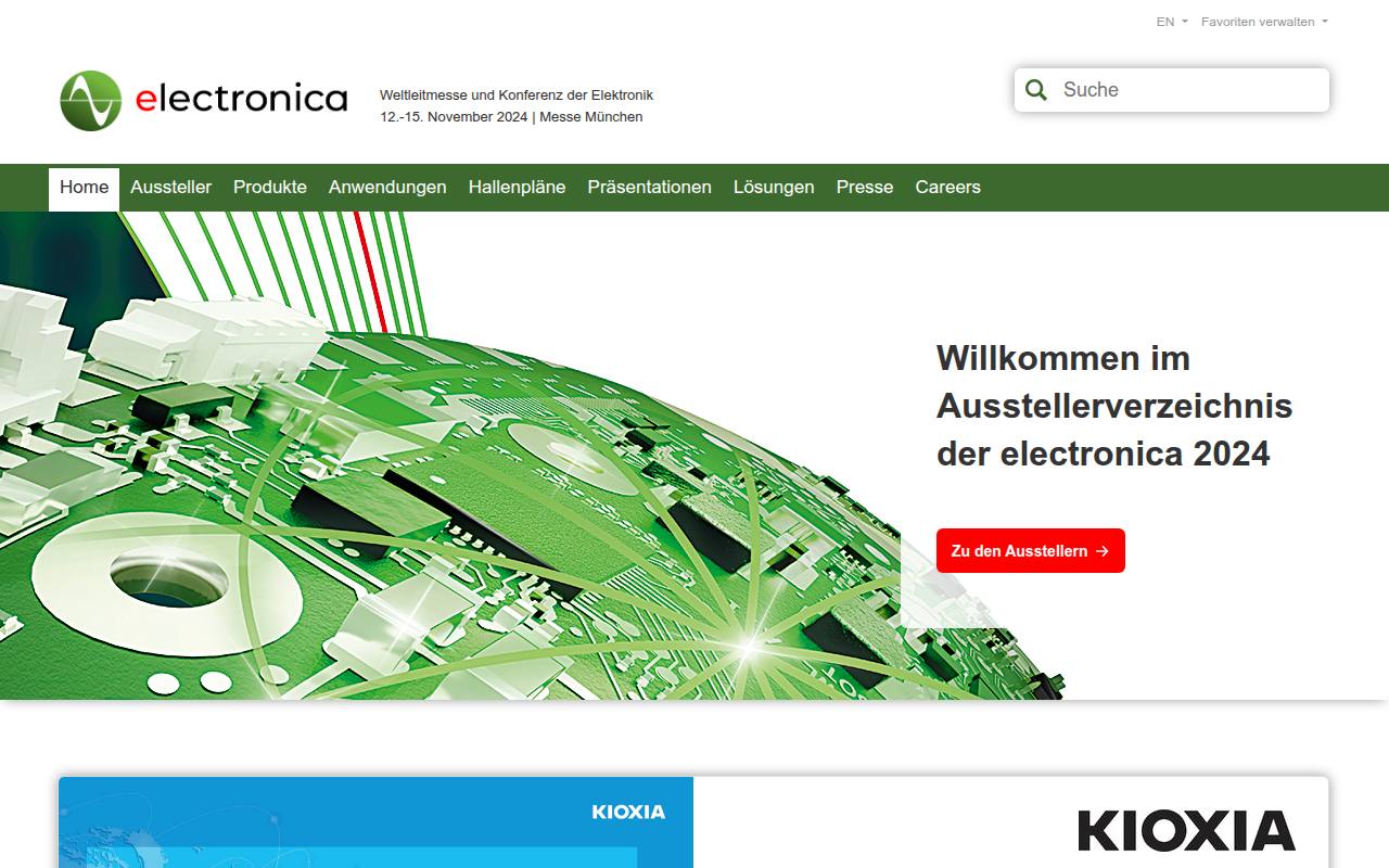 Strona targów electronica