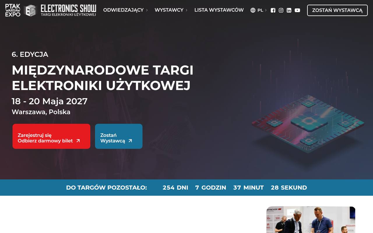 Strona targów Electronics Show