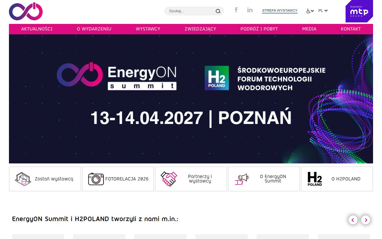 Strona targów EnergyON Summit i H2POLAND