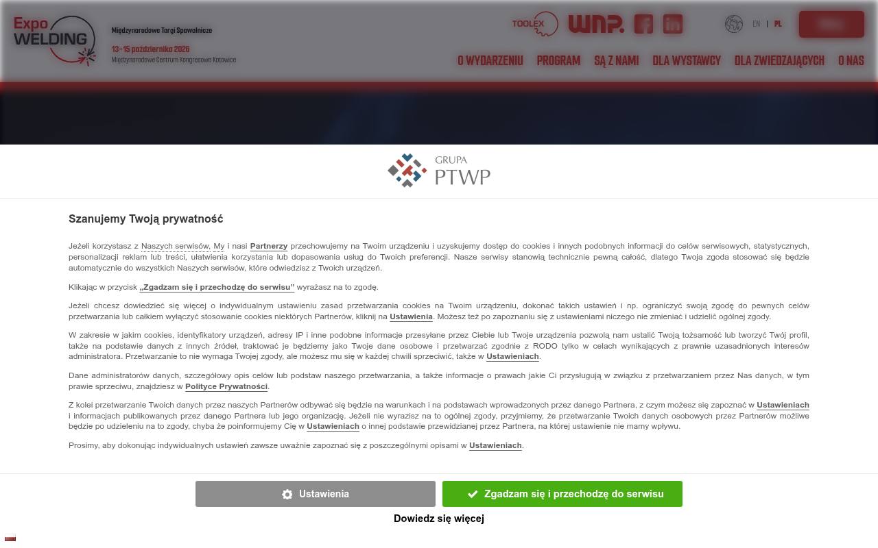 Strona targów ExpoWELDING