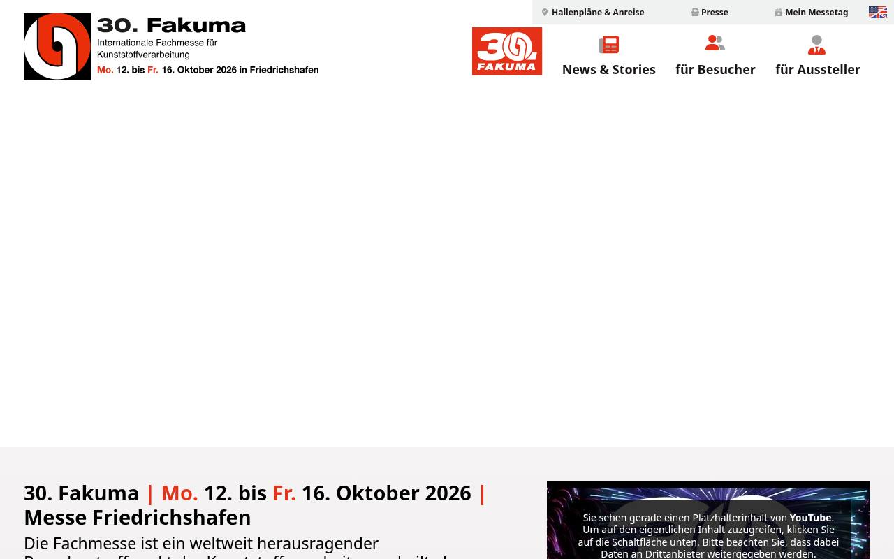 Strona targów Fakuma