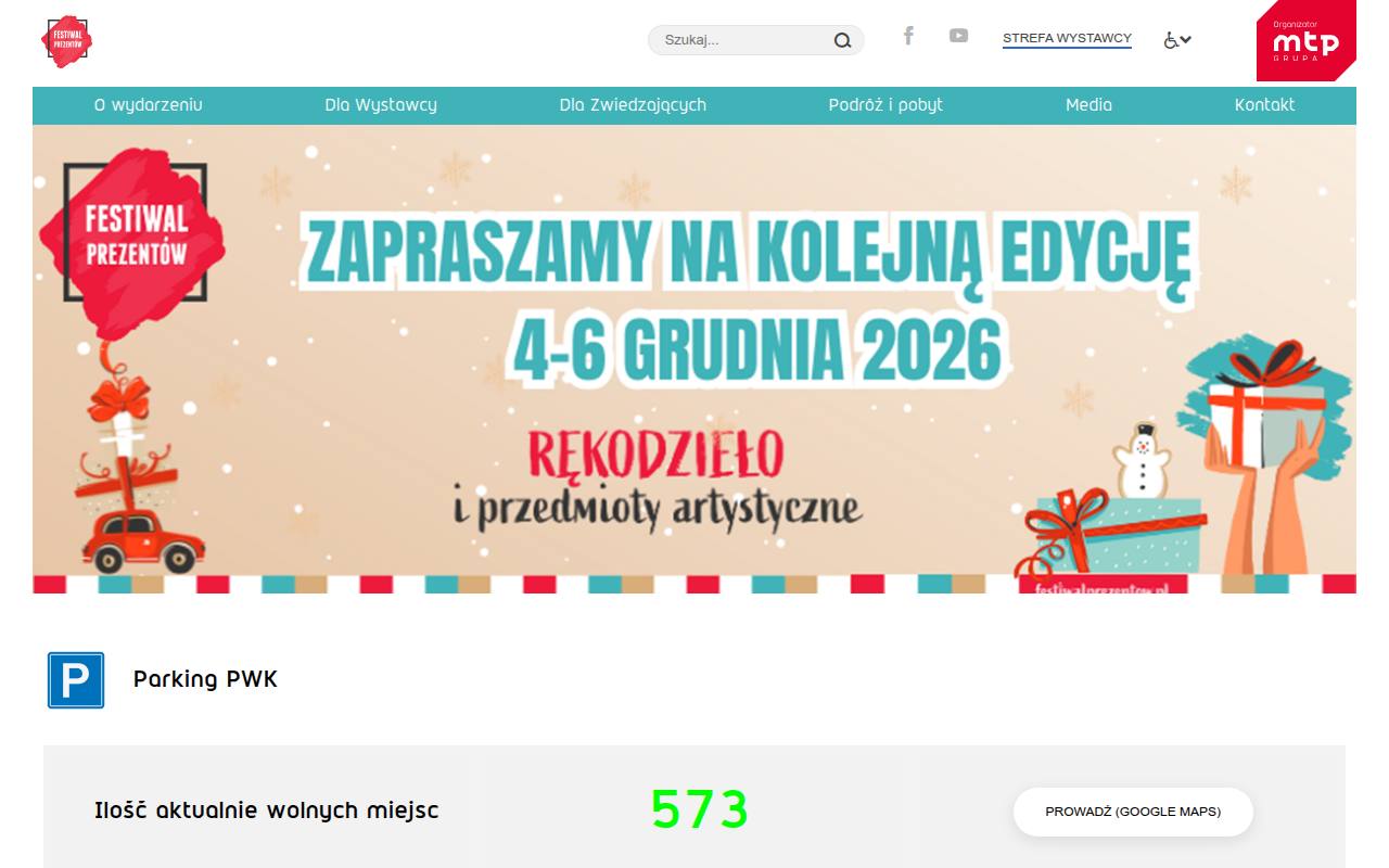 Strona targów Festiwal Prezentów