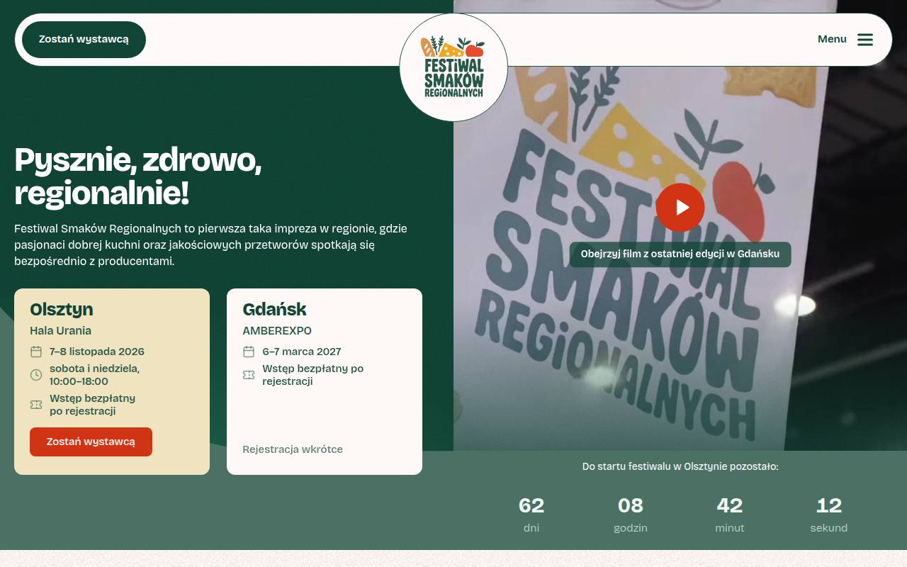 Strona targów Festiwal Smakow Regionalnych