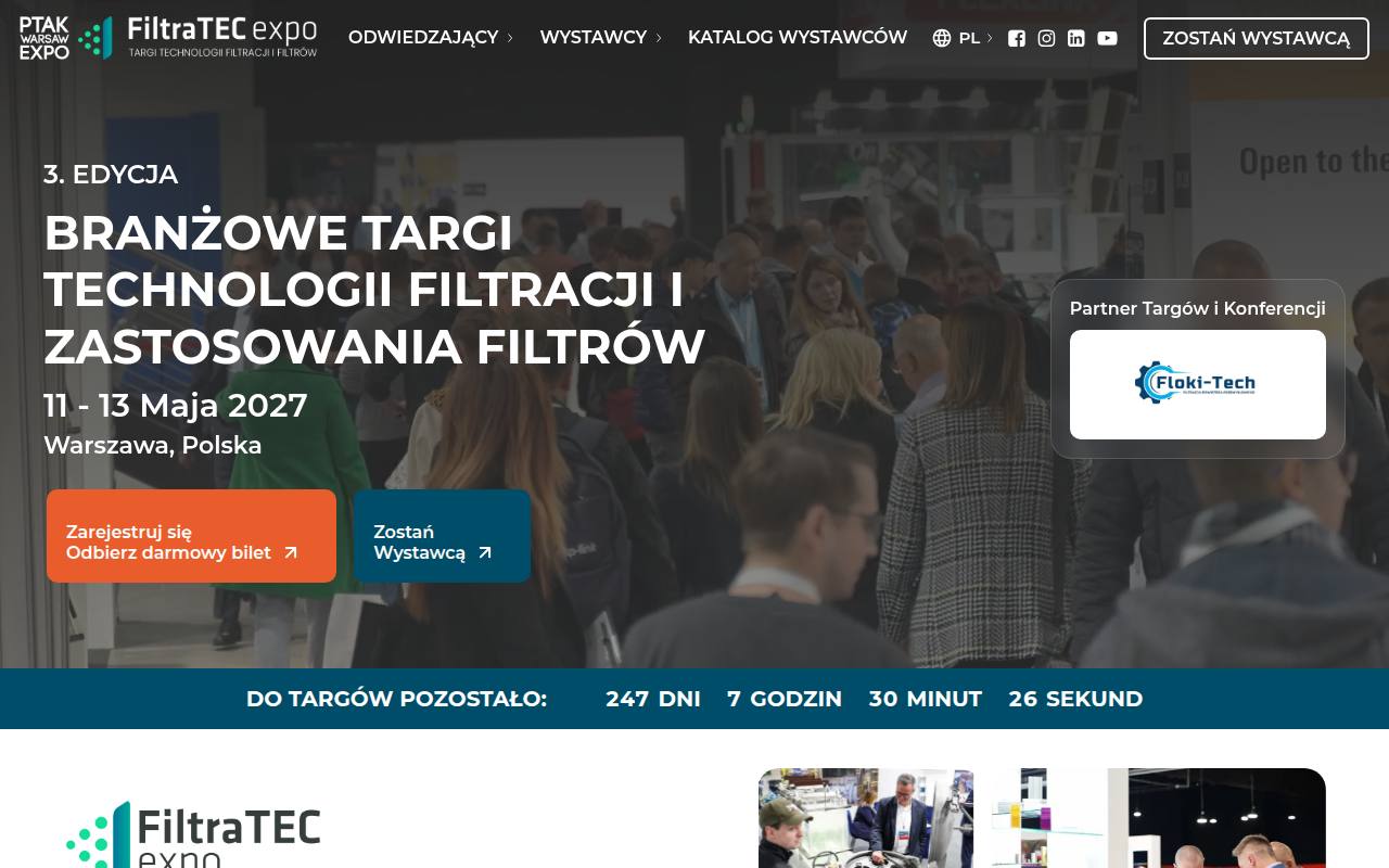 Strona targów FiltraTEC Expo