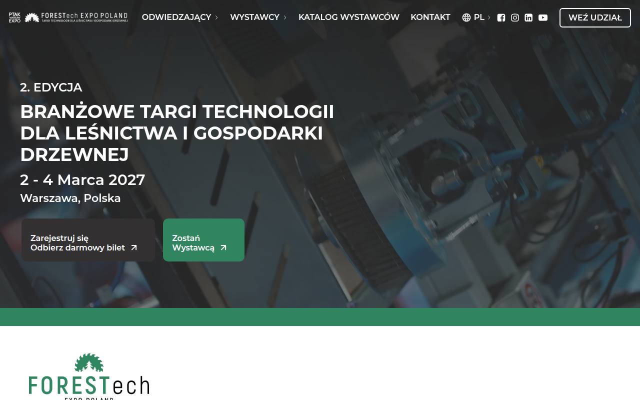 Strona targów Forestech Expo Poland