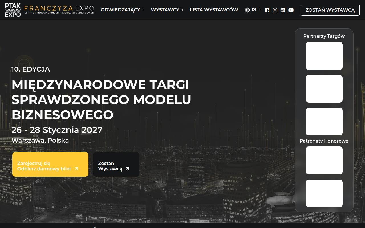 Strona targów Franczyza Expo