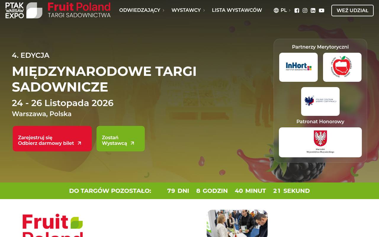 Strona targów Fruit Poland