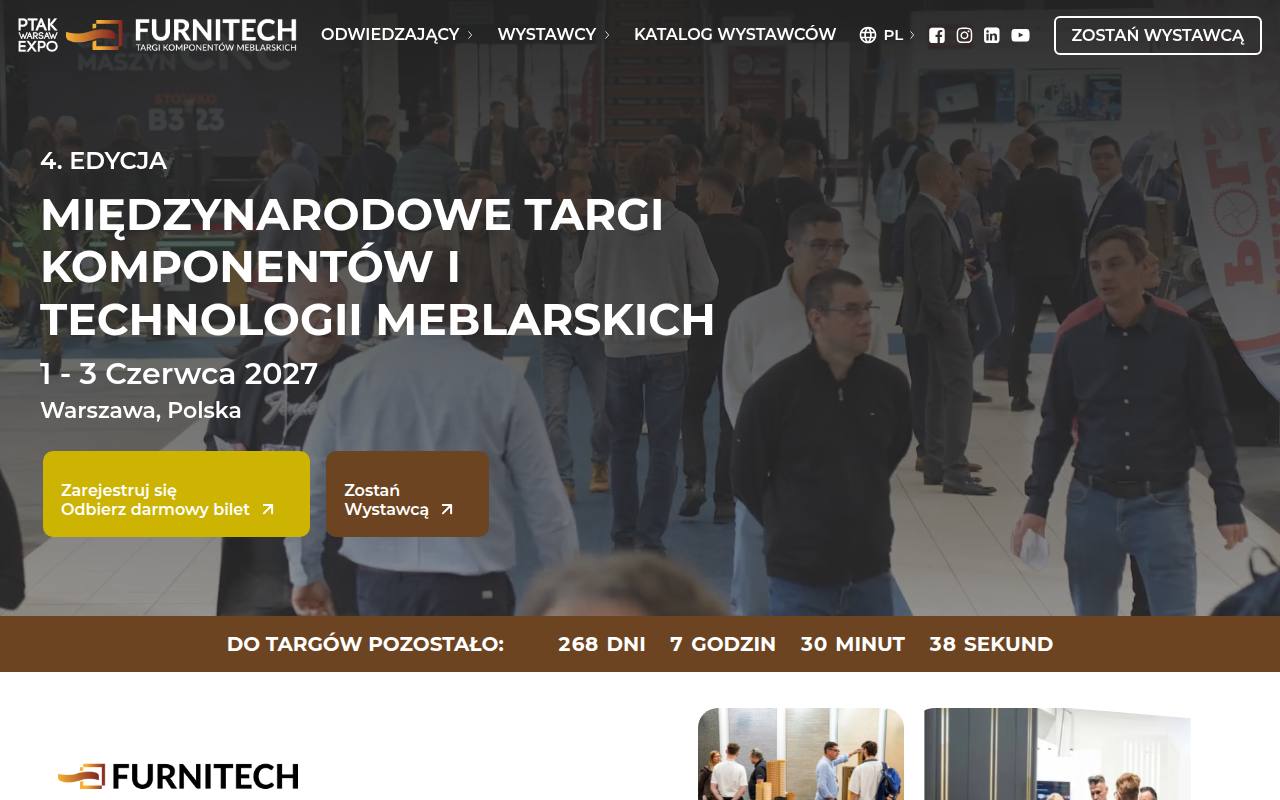 Strona targów Furnitech Expo