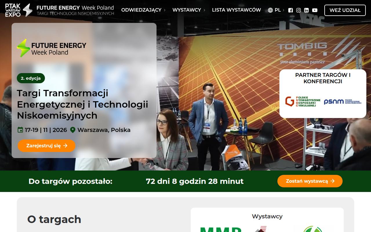 Strona targów Future Energy Week Poland