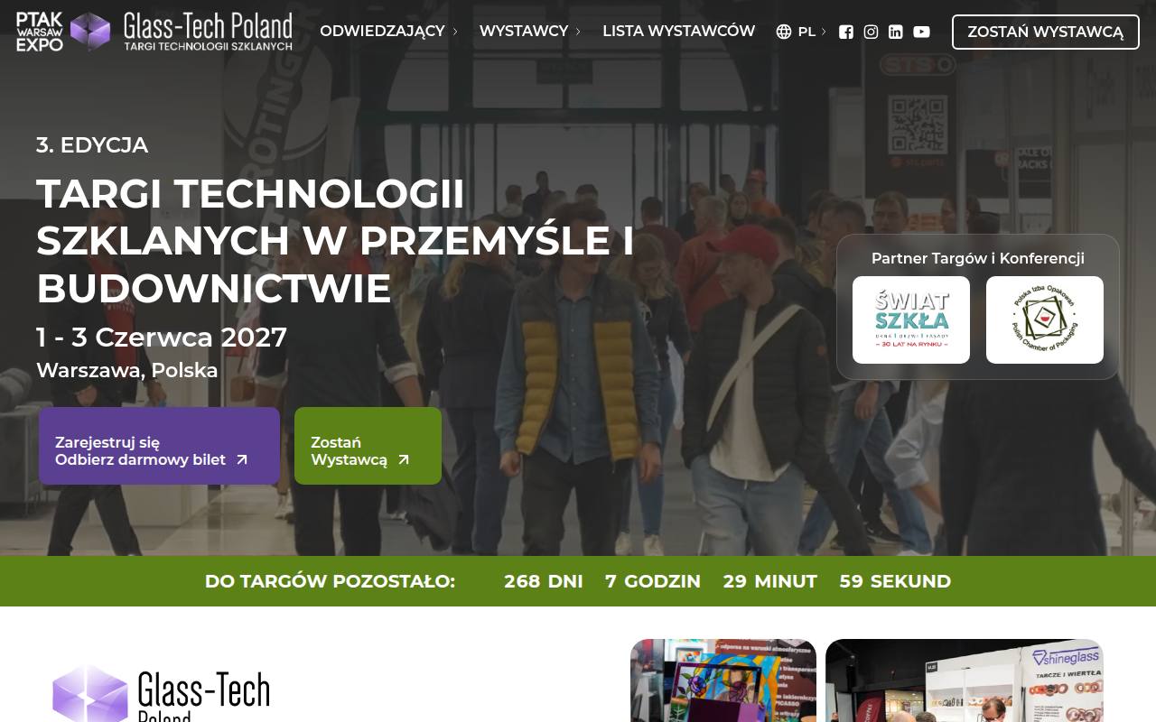 Strona targów Glass-Tech Poland