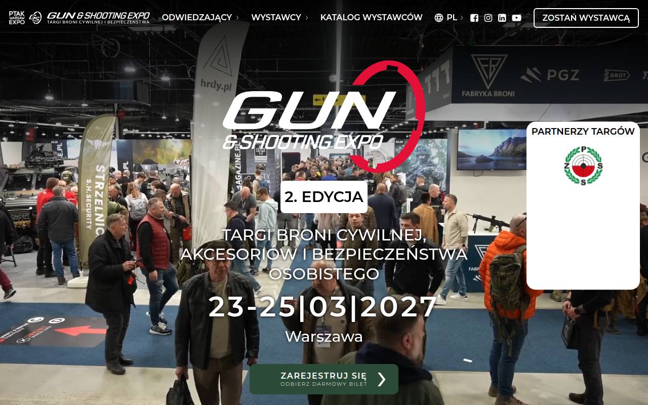 Strona targów Gun & Shooting Expo
