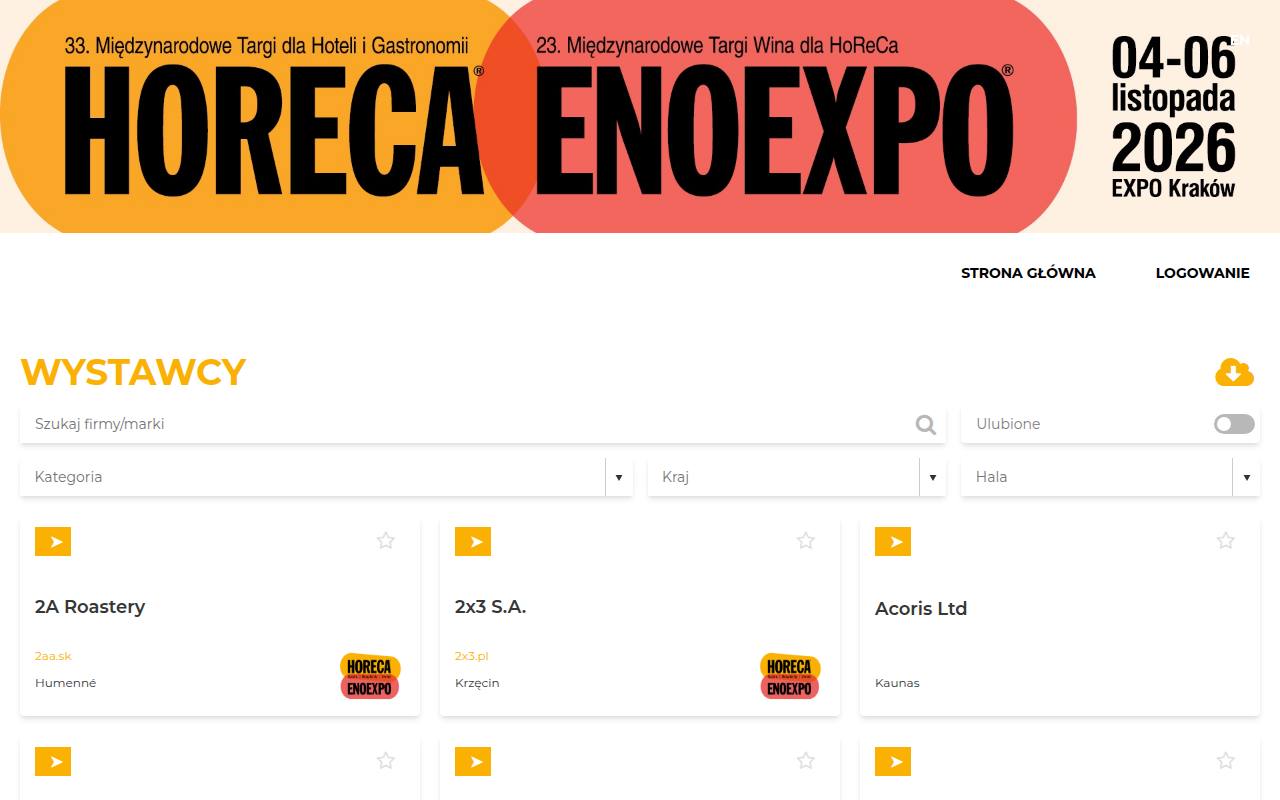 Strona targów HORECA i ENOEXPO