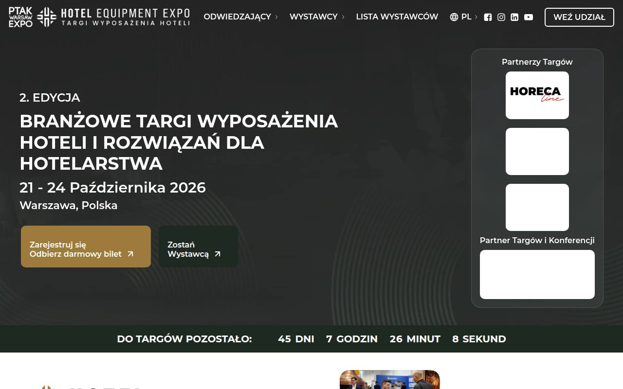 Strona targów Hotel Equipment Expo