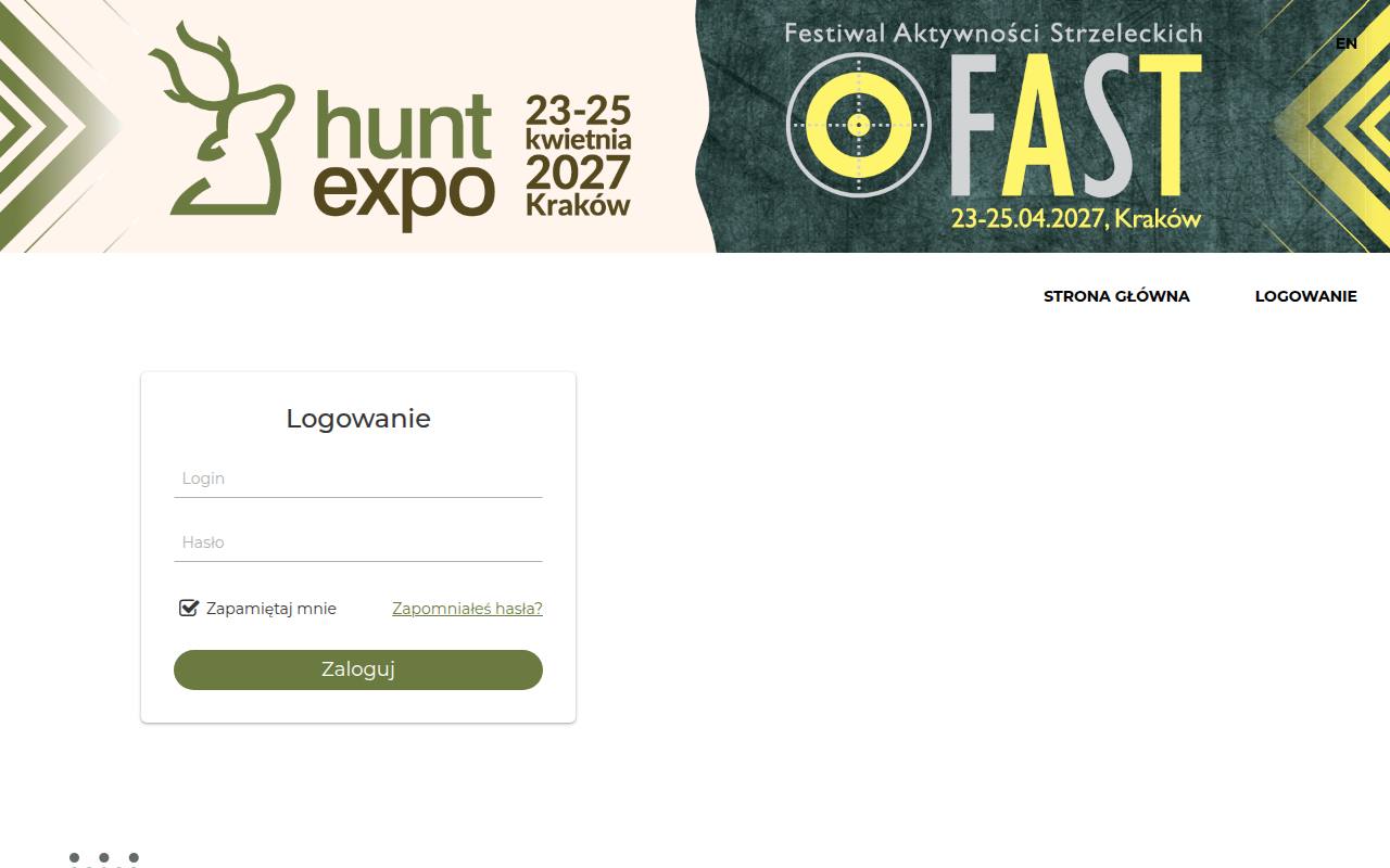 Strona targów HUNT EXPO