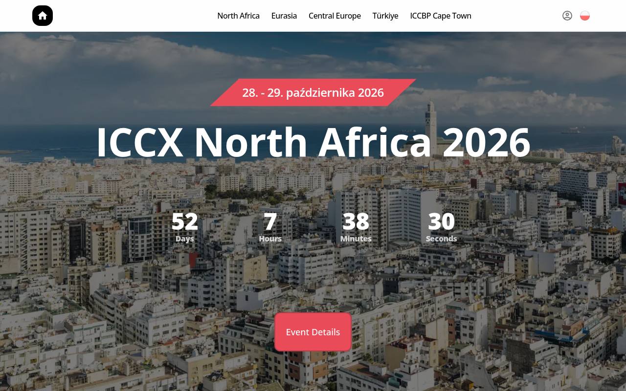 Strona targów ICCX Central Europe – strefa expo