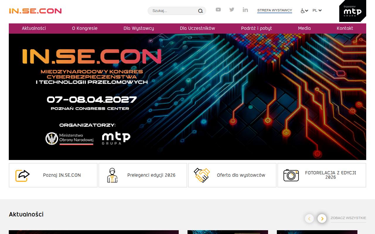 Strona targów INSECON – strefa expo