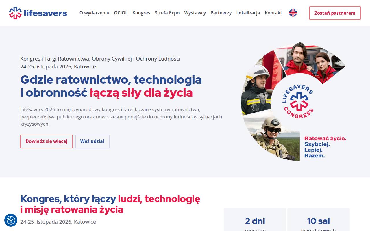 Strona targów Lifesavers Congress & Rescue Fair
