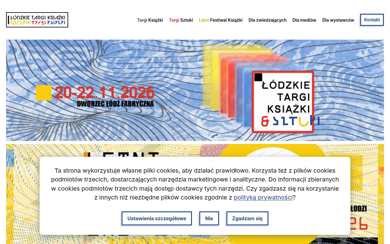 Strona targów Łódzkie Targi Książki i Sztuki
