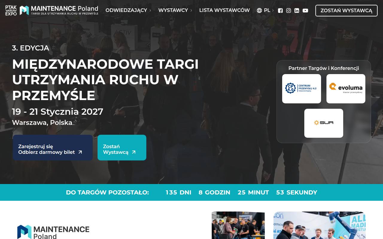 Strona targów Maintenance Poland