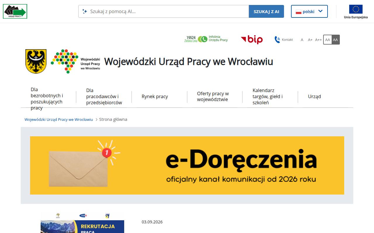 Strona targów Międzynarodowe Targi Pracy „With EURES to Europe!”