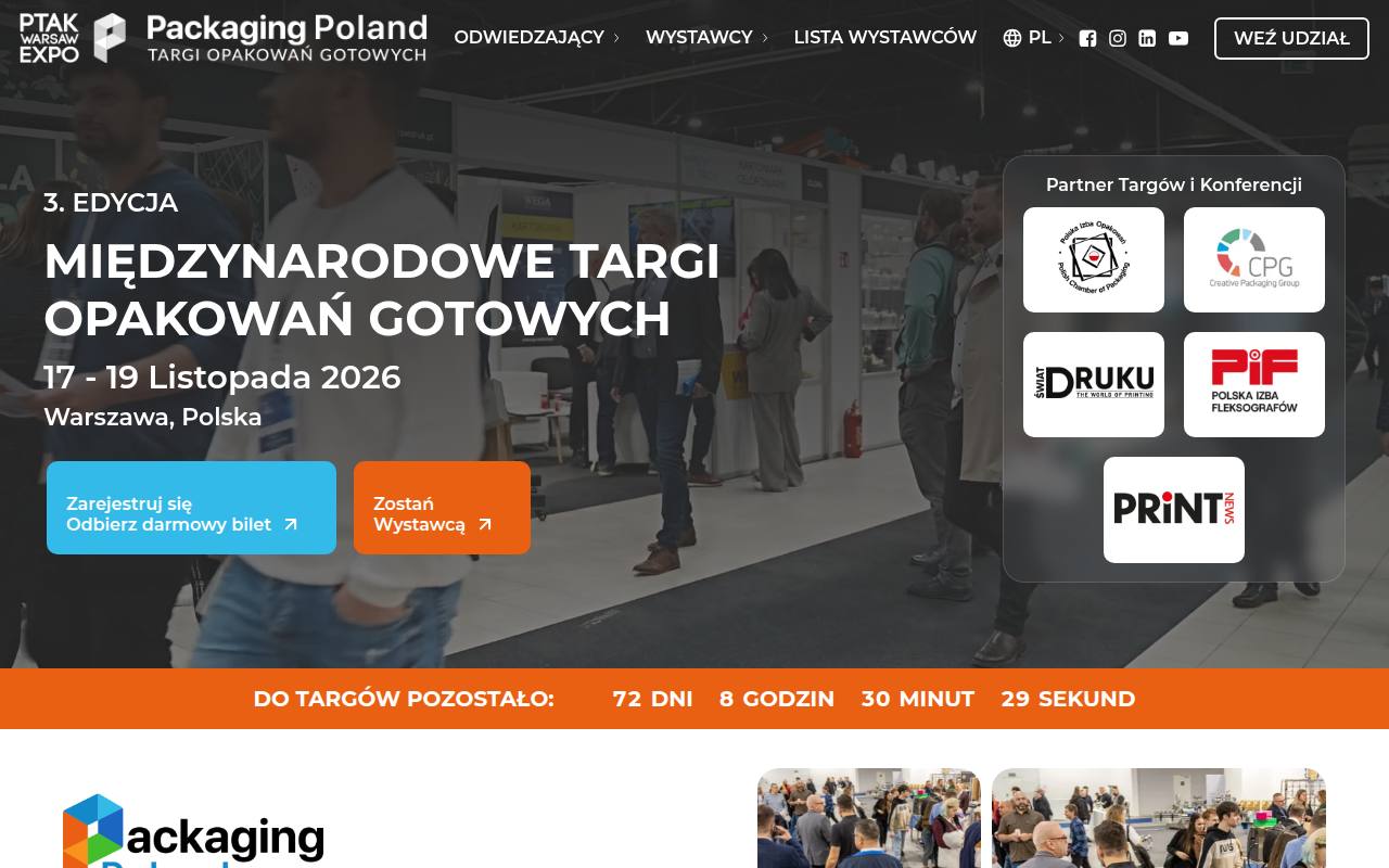 Strona targów Packaging Poland