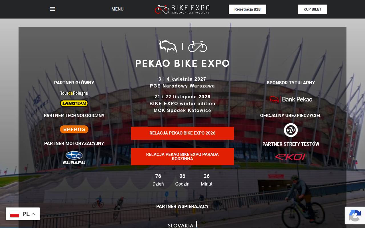 Strona targów PEKAO BIKE EXPO
