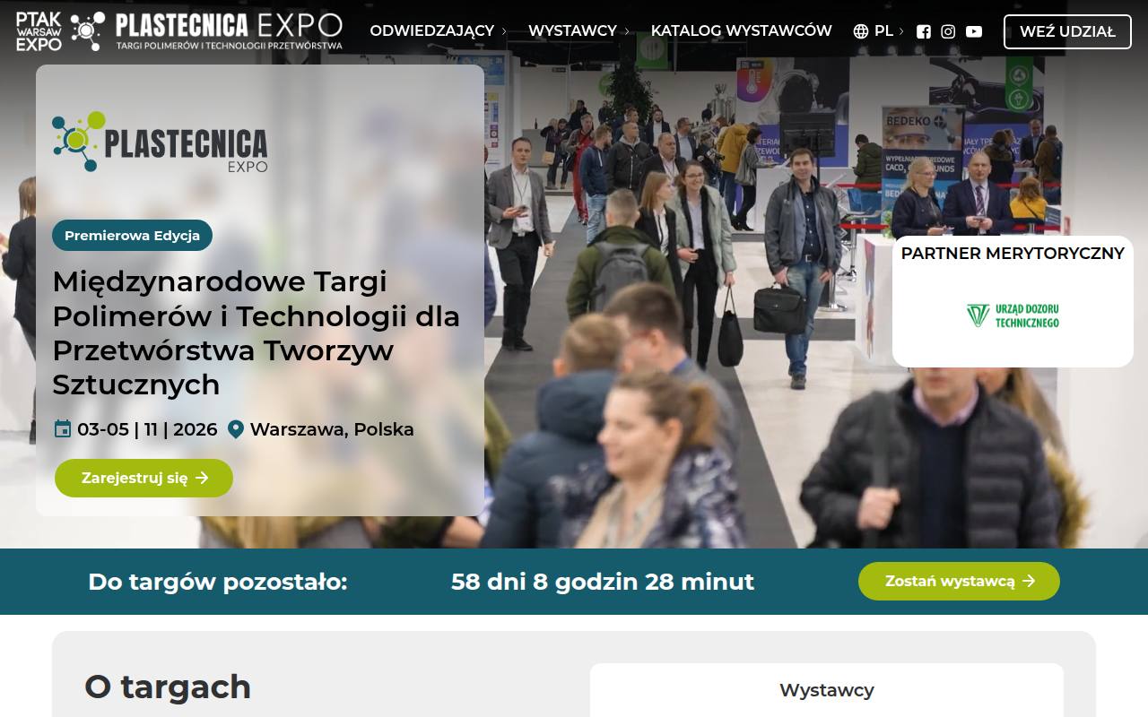 Strona targów PLASTECNICA Expo