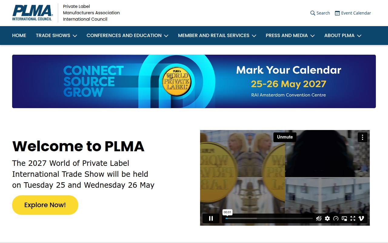 Strona targów PLMA World of Private Label