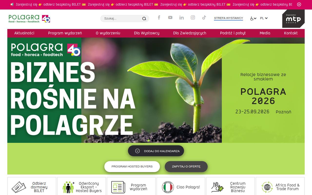 Strona targów POLAGRA