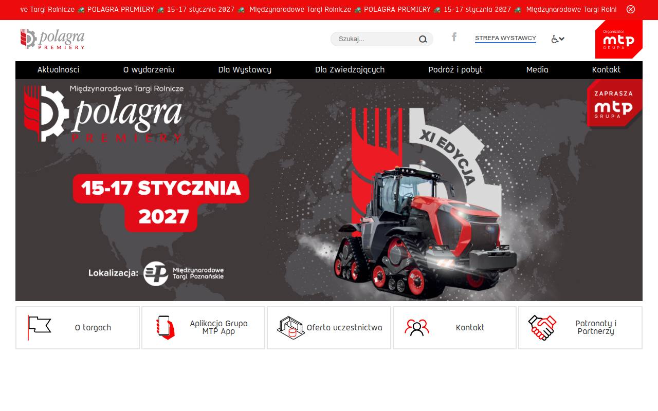 Strona targów POLAGRA PREMIERY