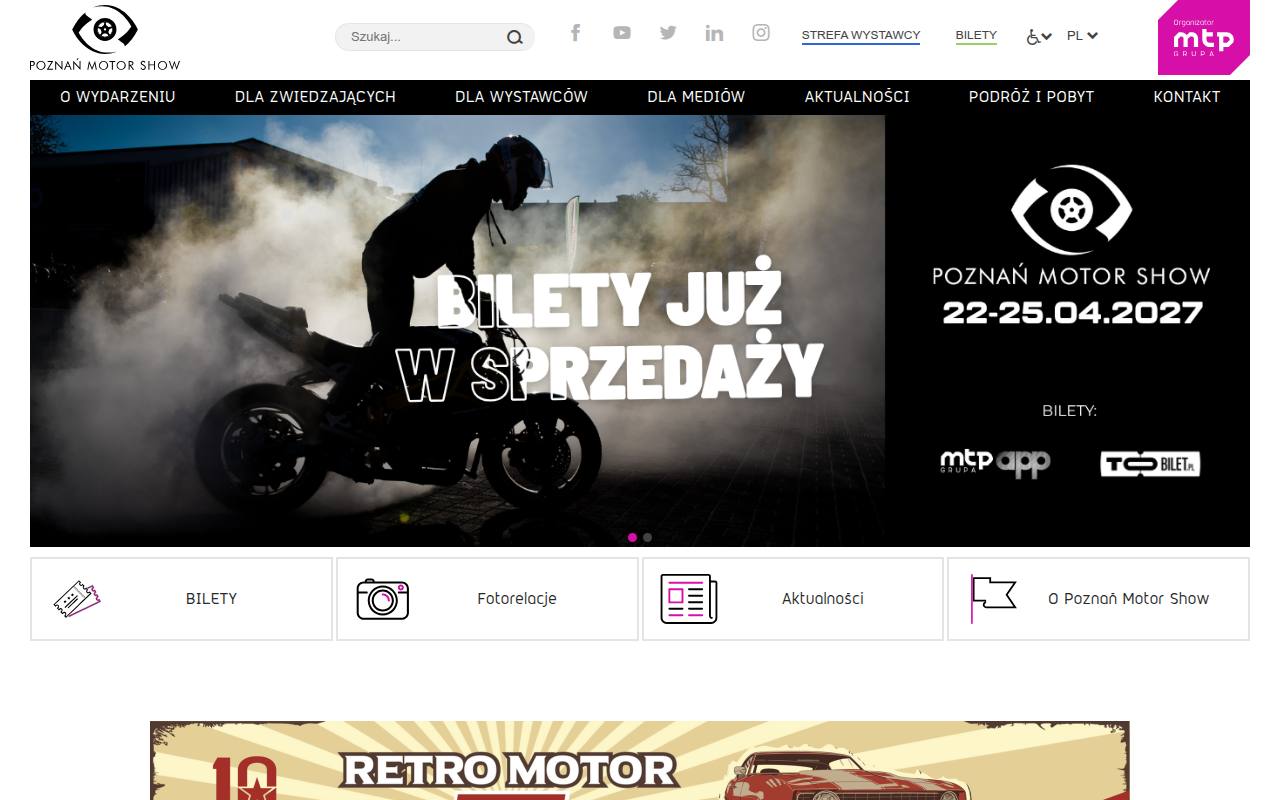 Strona targów Poznań Motor Show