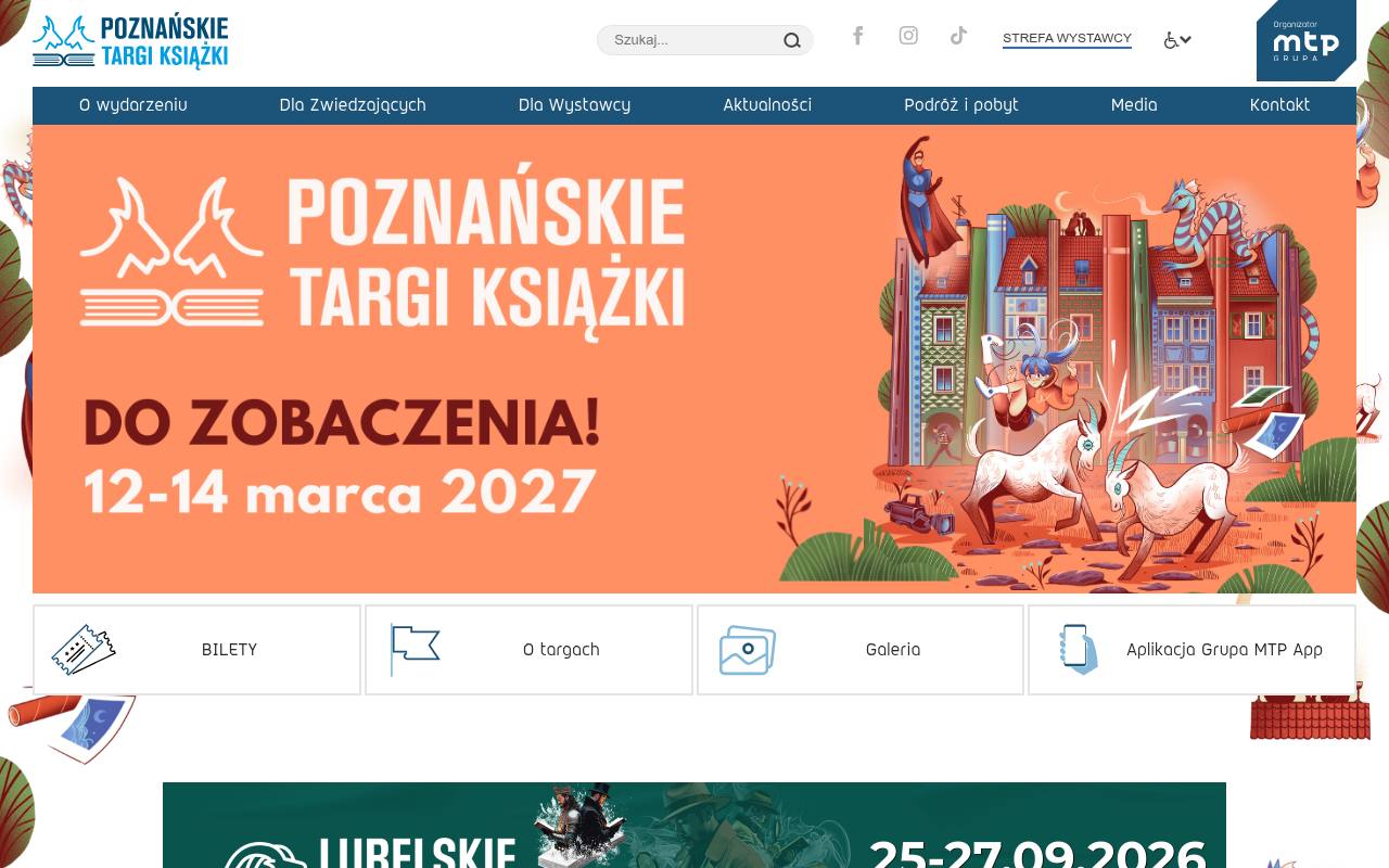 Strona targów Poznańskie Targi Książki