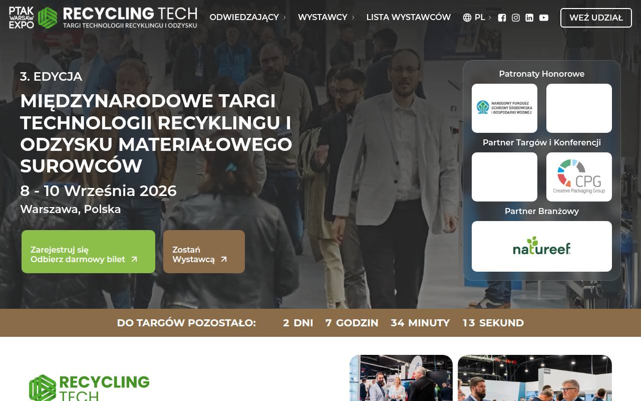 Strona targów Recycling Tech