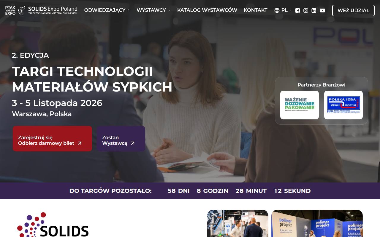 Strona targów SOLIDS Expo Poland
