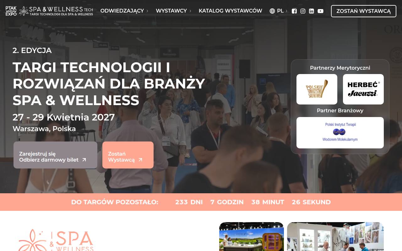 Strona targów Spa & Wellness Tech