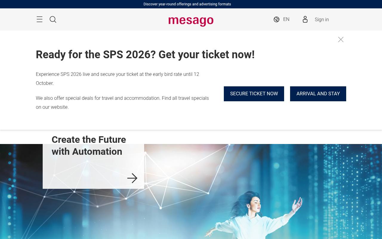 Strona targów SPS - Smart Production Solutions