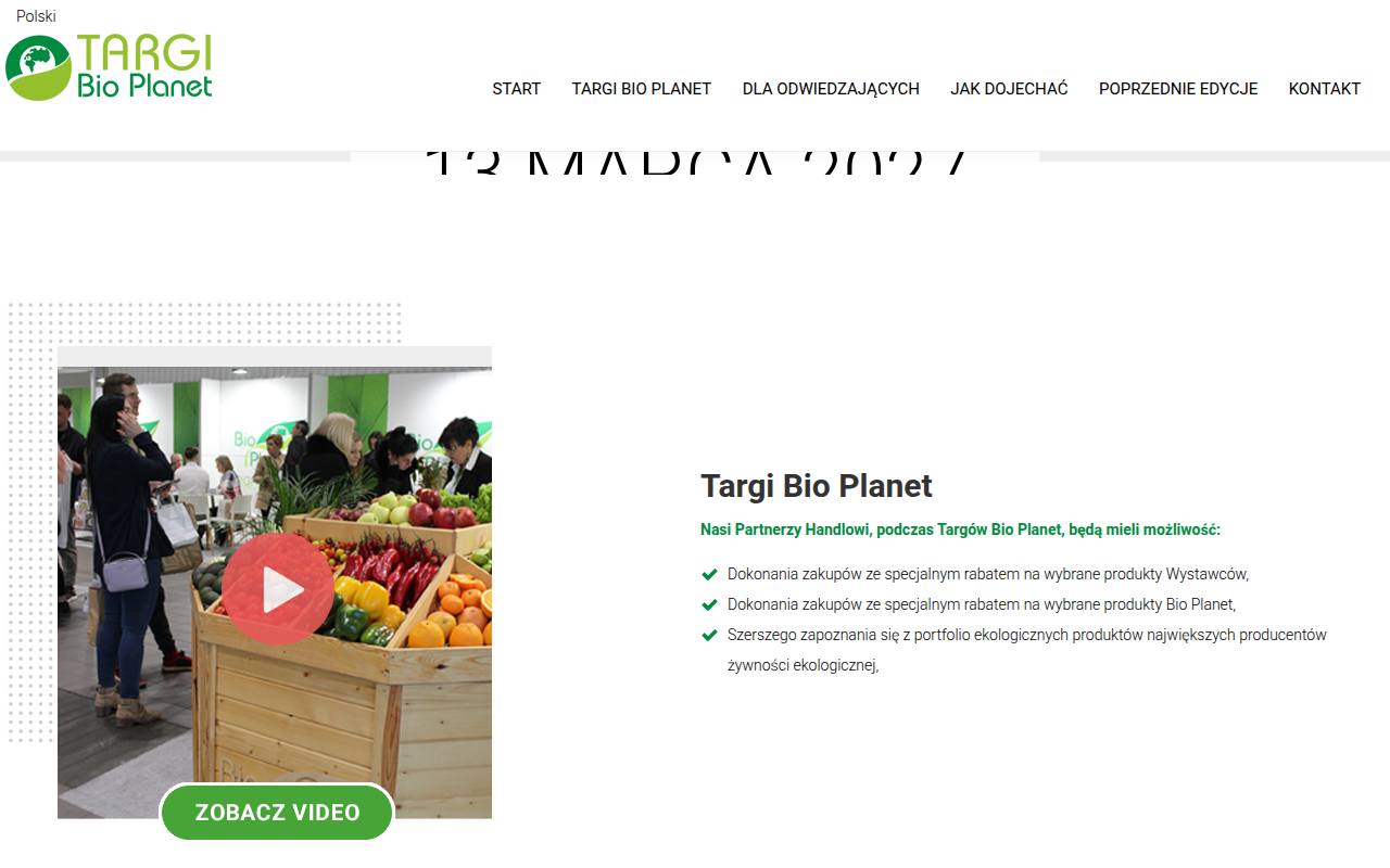 Strona targów Targi Bio Planet