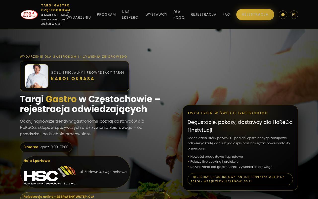 Strona targów Targi Gastro Częstochowa