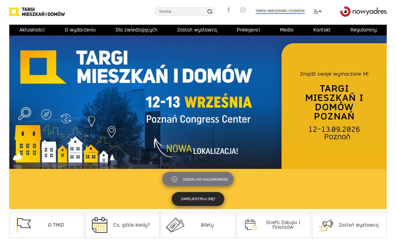 Strona targów Targi Mieszkań i Domów Poznań