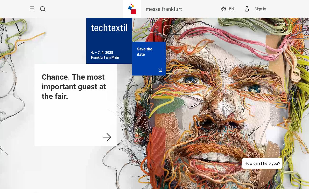Strona targów Techtextil