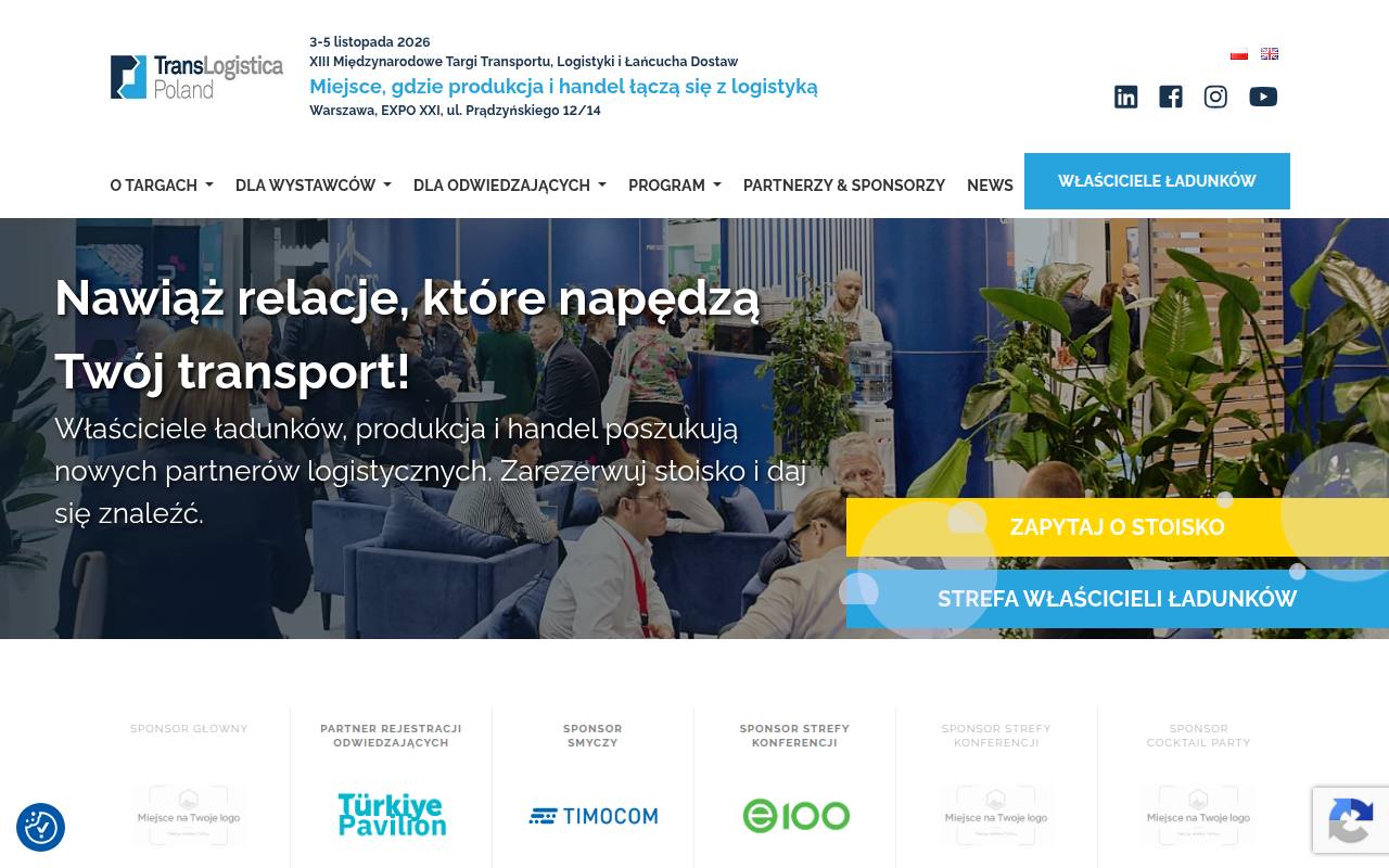 Strona targów TransLogistica Poland