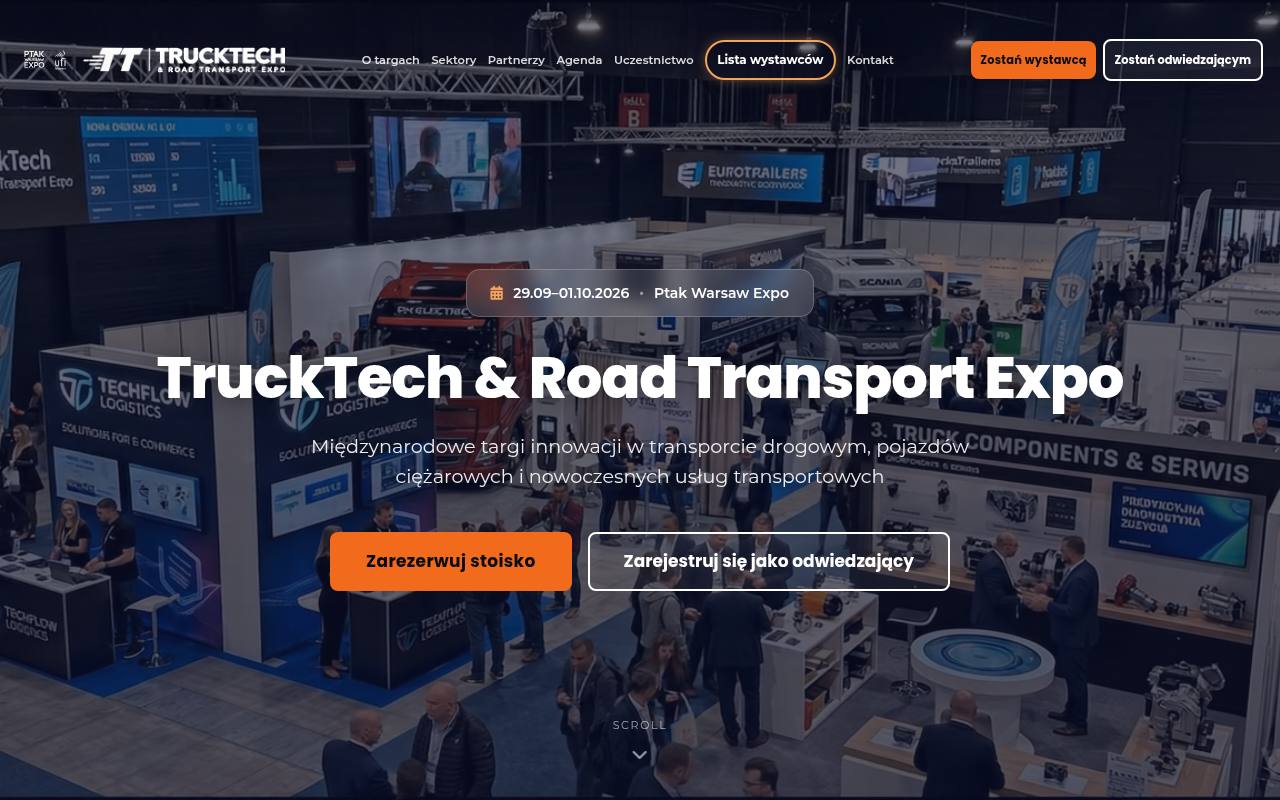 Strona targów TruckTech & Road Transport Expo
