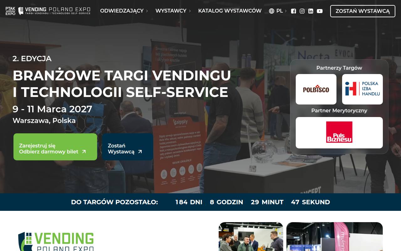 Strona targów Vending Poland Expo