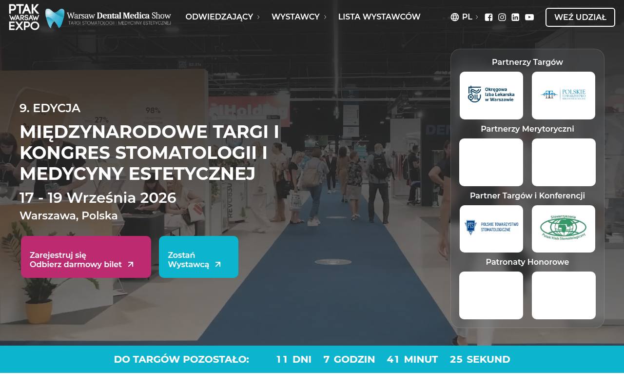 Strona targów Warsaw Dental Medica Show